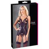 Cottelli čipkasto sjajni otvoreni top i tange (crni) - XL | shoptok.hr