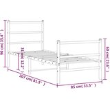 Metalni okvir kreveta s uzglavljem i podnožjem bijeli 80x200 cm | shoptok.hr