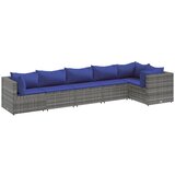  The Living Store Vrtna sedežna garnitura 6-delna z blazinami siv poli ratan - Vrtna Sedežna Garnitura, (21461564) | Shoptok.si