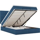 Maison Chic Otomanska Posteljni okvir - Dvoposteljna postelja - Zakonska postelja z vzmetnico & LEDs modra 140x190 cm-J216, (21776945) Cene