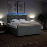  Krevet s oprugama i madracem svjetlosivi 200 x 200cm od tkanine | shoptok.hr