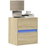  Zidni noćni ormarići s LED svjetlima 2 kom boja hrasta sonome | shoptok.hr