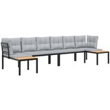 vidaXL 4-dijelni set vrtnih sofa s jastucima čelik obložen prahom crni | shoptok.hr