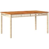  7-dijelni vrtni blagovaonski set od poliratana s jastucima bež 140 cm table length | shoptok.hr