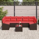  Set sofe 8 kom. 7-Broj sjedala Smeđa i crvena poliratan | shoptok.hr