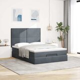  Otomanski krevet s madracima tamnosivi 140x200 cm baršunasti | shoptok.hr