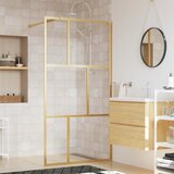 vidaXL Stena za tuš s prozornim ESG steklom zlata 115x195 cm | Shoptok.si