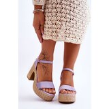Kesi Comfortable suede sandals on a robust heel Elishia violet | shoptok.hr