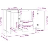  Komoda siva boja betona 101x35x70 cm od konstruiranog drva | shoptok.hr