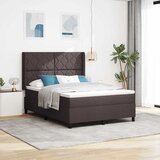  LED Box Spring Krevet Tamno smeđa 140 x 200 cm tkanina | shoptok.hr