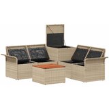  Set sofe 6 pcs 4-Broj sjedala Bež i svijetlo siva | shoptok.hr