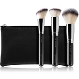 BrushArt Professional Full Face brush set with makeup pouch Set kistova s torbicom Black