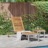 vidaXL ležalnik s kolesi 207x58x35 cm trden akacijev les in nerjaveče jeklo | Shoptok.si