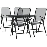  5-dijelni vrtni blagovaonski set antracit metalni mrežasti | Eponuda.com