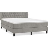  Box spring postelja z vzmetnico svetlo siva 140x200 cm žamet, (20791560) | Shoptok.si