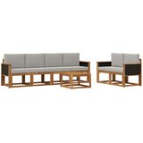 vidaXL Zunanja garnitura za sedenje 6 pcs Naravna in svetlo siva, (5000281181) | Shoptok.si