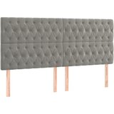 Maison Chic Posteljno vzglavje - Vzglavna omarica 4 kosa svetlo siv 90x7x78/88 cm žamet, (22076985) | Shoptok.si