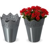 KADAX cvetlični lonec, cvetlični lonec, pokrov, visoko plastično stojalo za rože, 16,5 cm, zlata, (5000346661) | Shoptok.si