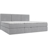 MID.YOU DRUŽINSKA POSTELJA 210 cm x 200 cm , les, tekstil, leseni material temno siva | Shoptok.si
