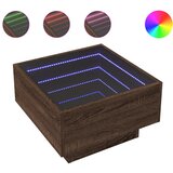 Maison Chic Klubska mizica - kavna mizica - Nizka mizica LED rjavi hrast 50x50x30 cm inženirski les, (21754873) | Shoptok.si