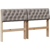 vidaXL Tapecirani uzglavlje Sivo-smeđa 140 cm Čvrsto borovo drvo | shoptok.hr