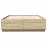  Okvir kreveta s LED svjetlima boja hrasta 140 x 200 cm drveni | shoptok.hr