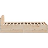 vidaXL Okvir kreveta bez madraca 135 x 190 cm od masivne borovine | shoptok.hr
