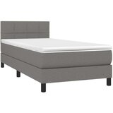  Box spring postelja z vzmetnico LED temno siva 80x200 cm blago, (20936987) | Shoptok.si