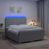  LED okvir za krevet s madracem Svjetlosiva 140 x 190 cm Tkanina | shoptok.hr