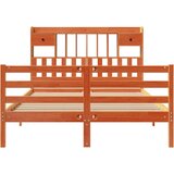  Knjižna postelja brez vzmetnice vošč. rjava 150x200 cm borovina, (21610173) | Shoptok.si