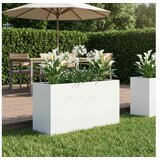 vidaXL Vrtna saksija Bijela 100 x 30 x 40 cm Čelična vrata - Bijela 100 x 30 x 40 cm 1 | shoptok.hr