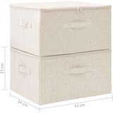 vidaXL Škatla za shranjevanje 2 kosa blago 43x34x23 cm krem, (20618744) | Shoptok.si
