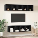  Set TV komoda 4 kom. Crni hrast Konstruirano drvo Crna 37 x 37 x 142,5 cm | shoptok.hr