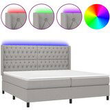  Box spring s madracem LED svjetlosivi 200x200 cm tkanina | shoptok.hr