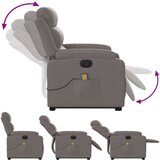 vidaXL Električni masažni naslanjač s funkcijo vstajanja taupe | Shoptok.si