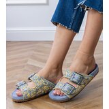 D/CEO Blue crochet sandals with buckles on the straps Firada | Shoptok.si