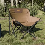 vidaXL Stol za kampiranje z žepom zložljiv 2 kosa rjave barve