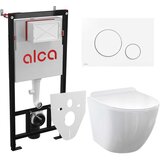 Alca SET 5u1 ugradni vodokotlić Bela tipka M670 WC šolja Rimless + WC daska SLIM | Eponuda.com