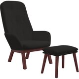  Stolica za opuštanje s tabureom crna baršunasta | Shoptok.si
