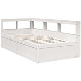  Krevet s regalom za knjige bez madraca bijeli 75x190cm borovina | shoptok.hr