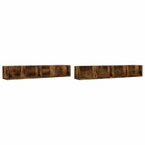 Furnova Stenska omarica 2 kosa dimljeni hrast 99x18x16,5 cm inžen. les, (21949938) | Shoptok.si