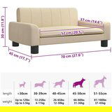 vidaXL Pasja postelja krem 70x45x30 cm blago | Shoptok.si