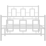 Metalni Kovinski posteljni okvir z vzglavjem in vznožjem bel 100x190 cm | Shoptok.si