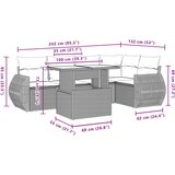 vidaXL 6-dijelni set vrtnih sofa od poliratana s jastucima smeđi | shoptok.hr