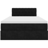  Otomanski krevet madracem i LED crna 120x190 cm baršun | shoptok.hr