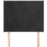  Vzglavje z ušesi črno 103x16x118/128 cm žamet, (20793575) | Shoptok.si