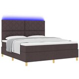  LED Box Spring Krevet Tamno smeđa 180 x 200 cm tkanina | shoptok.hr