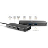 SiliconPower USB-C 8-in-1 Hub SR30, SD Card-reader, MicroSD Card Reader, 1x HDMI 4K, Gigabit LAN, 2x USB3.2 Gen.1 (up to 5Gbps), 2x USB-C (1x PD2.0 charging up to 100W), Cable 0.15m | ePonuda.com