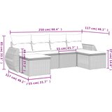  6-dijelni set vrtnih sofa od poliratana s jastucima smeđi | shoptok.hr