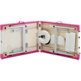  stol za masažu s 3 zone aluminijski bijelo-ružičasti | shoptok.hr